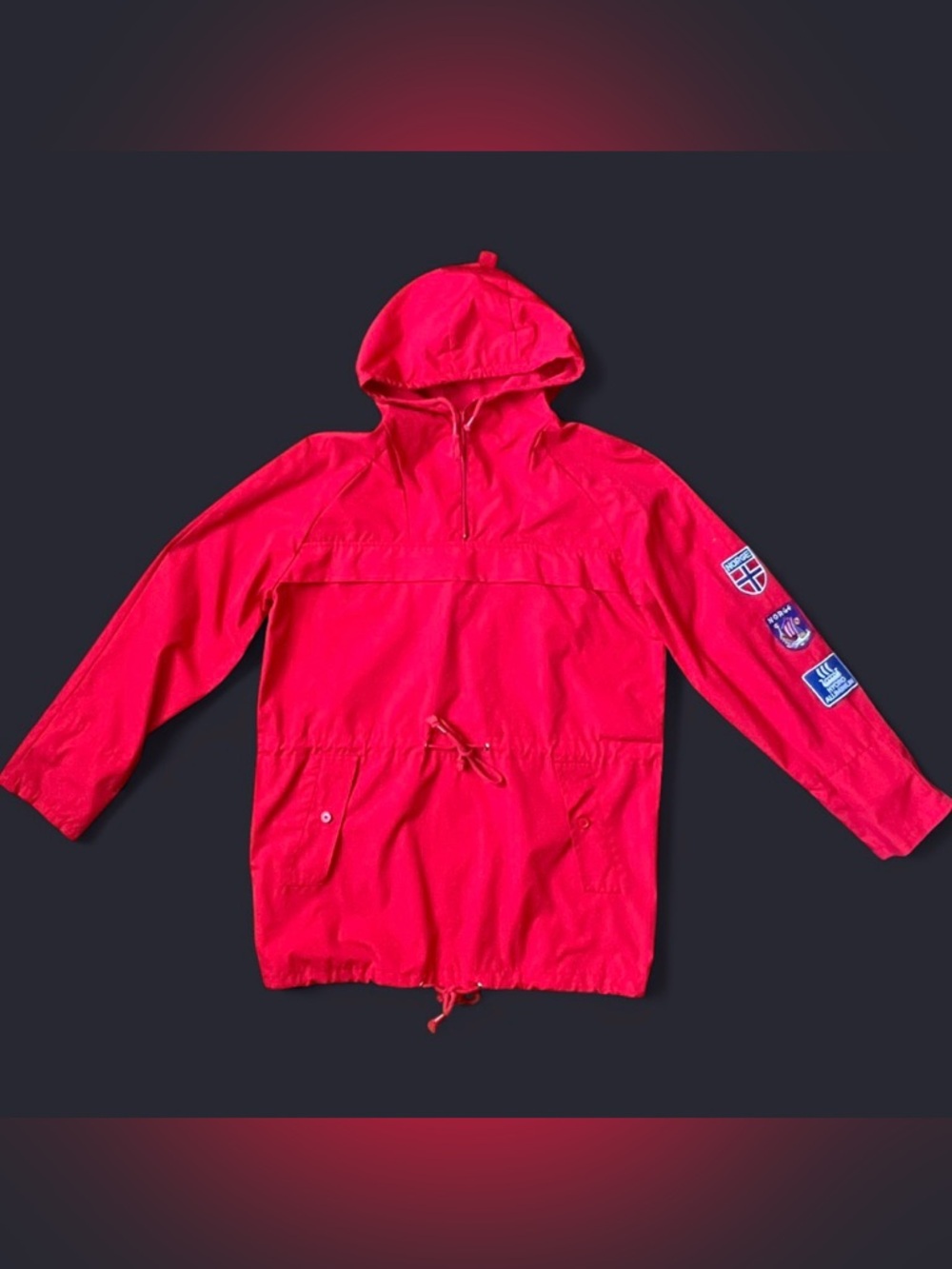 Vintage 70/80’s SportsMaster Anorak with Norwegian-themed patches men’s size M